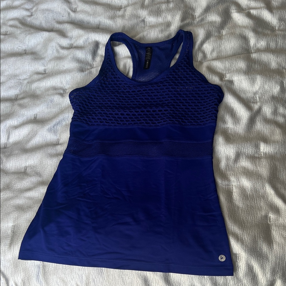 Blue Racerback Performance Tank Top - Women's Activewear